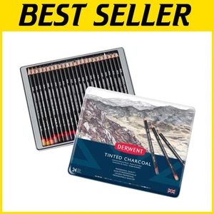 Tinted Charcoal Pencils - 24 Count, Water-Soluble for Artistic Versatility - Picture 1 of 11