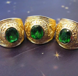 Chevalière Emeraude T68 US Army Paratroopers Plaqué Or 18K de Dolly-Bijoux - Picture 1 of 1