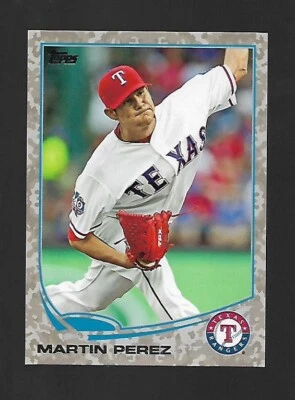 2013 Topps Update #US69 Martin Perez Camo Insert Serial No 95 // 99 Rangers - Image 1 of 2