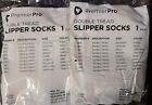 Premiere Pro 2914 Double Tread Slipper Socks 2 Pairs , X-large, Grey 