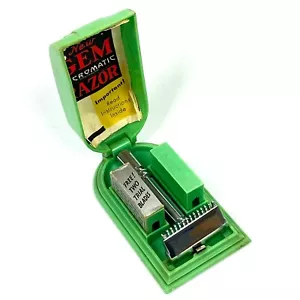 Green Gem Micromatic Rasierhobel & Anleitung Bakelit Art Deco Etui Vintage - Bild 1 von 12
