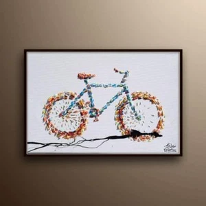 Bicycle Painting 30", Original oil painting on canvas, Contemporary art, pop art - Picture 1 of 3