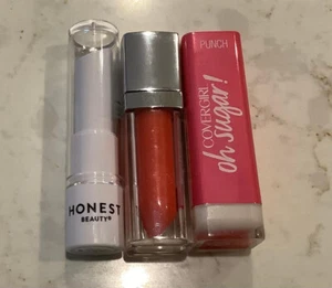 NEW HONEST TINTED LIP BALM- FRUIT PUNCH + FREE MAYBELLINE MANDARIN & COVERGIRL - Picture 1 of 1