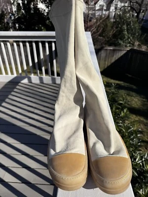 Rick Owens Sock Sneaker Crème White Size 11 - Image 1 of 4