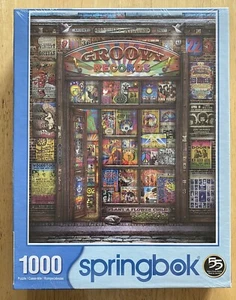 New Springbok Groovy Records 1000 Piece Jigsaw Puzzle Hendrix Pink Zeppelin - Picture 1 of 3
