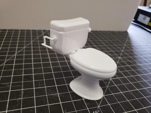 1:12 Maßstab Puppenhaus Miniaturen WC weiß Kunststoff Badezimmer Spielzeug Modell zum Selbermachen - Bild 1 von 6