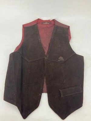 Chaleco de cuero de gamuza marrón Jordache vintage para mujer talla pequeña Foto 1 de 4