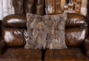 Parche de cojín de piel de conejo 1943 - cojín de piel real color de conejo cojín de piel cojín de piel - Imagen 1 de 7