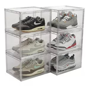 stackable shoe storage crates - durable sneaker storage crates | x6 crates - Picture 1 of 59
