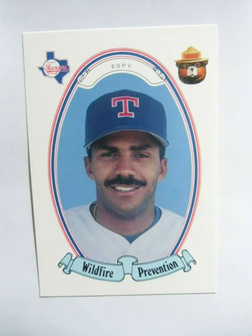 1990-TEXAS RANGERS-Smokey-Wildlife Prevention-#-4-Cecil Espy-POSTCARD Cover