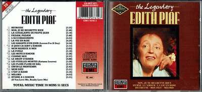 CD - Edith Piaf - " The Legendary Edith Piaf " - - Bild 1 von 2