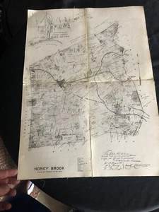 Honey Brook Township Chester County Pa Pennsylvania Antique 1930s Vtg Map - Picture 1 of 7