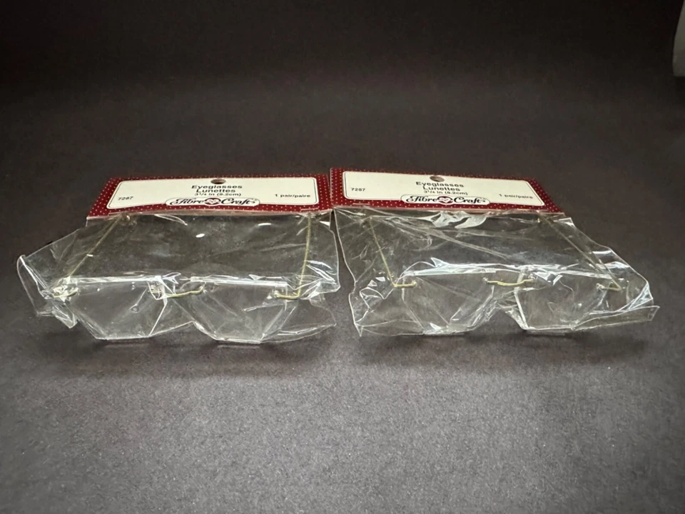 Santa Doll Bear Wire Eyeglasses Eye Glasses Craft Supplies by Fibre Craft #7287