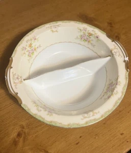 Vintage Noritake Divided Serving Bowl Dish Round 10” Gold - Picture 1 of 6