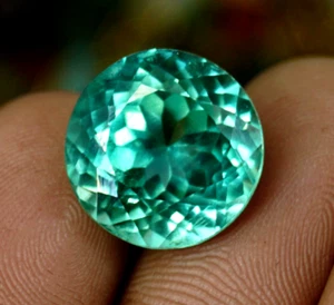 GIE Natural Flawless Montana 16,00 Karat Grün Saphir zertifiziert Rund geschnitten Edelstein - Bild 1 von 6