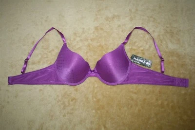 Purple 36B Padded/Push Up Bra With Diamond Pattern On It & Shiny Bow - Image 1 of 4