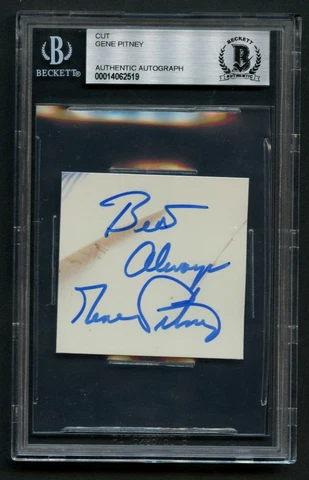 Gene Pitney d2006 signed autograph auto 2x2 cut Singer Songwriter BAS Slabbed Cover