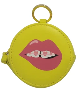 BENEFIT San Francisco Half zip Round Small Yellow Purse With Keyring Attatchment - Picture 1 of 10