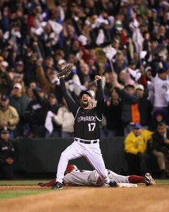 Foto de béisbol Todd Helton 2007 NLCS Celebración Colorado Rockies 8x10 MLB - Imagen 1 de 1