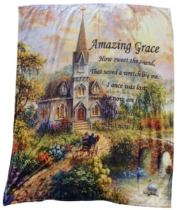 Amazing Grace Inspirational Plush Throw Blanket 50"x60" - Picture 1 of 1