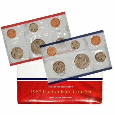 1987 P & D US Mint Set United States Original Government Packaging Cello Cover