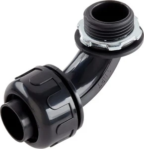 Box of 1 1/2" Black Non-Metallic Liquid Tight Electrical Conduit Angle Fittings - Picture 1 of 2