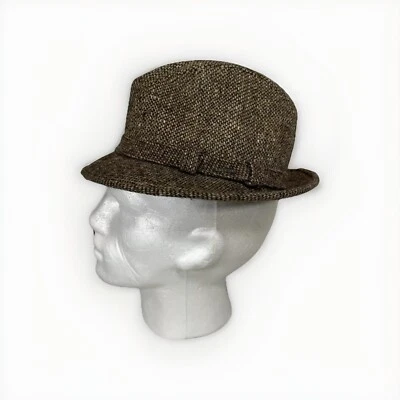 Sombrero de tweed marrón ecualizador Stetson Fedora vintage talla pequeña  Foto 1 de 4