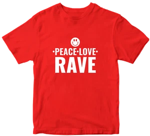 PEACE LOVE RAVE T-shirt Festival DJ Music outfit Party Celebration Fun Gifts Top - Picture 1 of 14