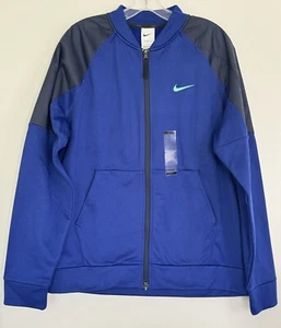 Nike Hombre Therma-Fit Polar Ropa Activa Entrenamiento Chaqueta Bomber Azul Talla L - Imagen 1 de 17