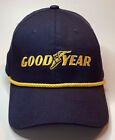 Goodyear Racing Logo Embroidered Navy Blue & Gold Rope Snapback Cap Hat