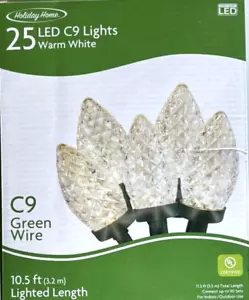 25 LED C9 Light Set Indoor Outdoor Holiday Home Party String Clear Christmas NEW - Picture 1 of 5