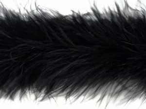 2 Yards - Schwarz Truthahn mittelschwer Marabou Feder Boa 25 Gramm Tanzkostüm - Bild 1 von 5