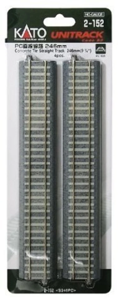 Kato 2-152 HO Unitrack 246mm 9.75in Straight Concrete Ties 4pcs - Image 1 of 1