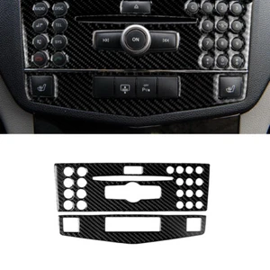 Carbon Fiber Center Console CD Panel Trim German Color For Benz C Class W204 D - Imagen 1 de 9
