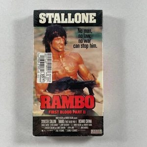 New/Sealed Rambo First Blood Part II Avid VHS w/ Live Home Video Watermark tape - Picture 1 of 8