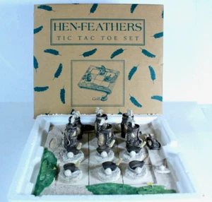  Tic Tac Toe Set Golf Hen Feathers Ceramic Board Game (New) - Picture 1 of 5