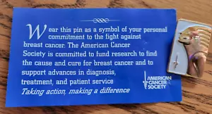 AMERICAN CANCER SOCITY FIGHT AGAINST BREAST CANCER GOLD PLATED LAPEL PIN - Picture 1 of 5