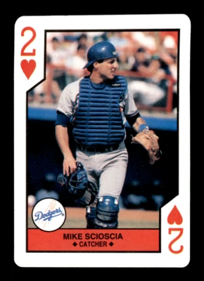 1990 Baseball US Playing Card # 2 Mike Scioscia Card B62) Los Angeles Dodgers - Image 1 of 2