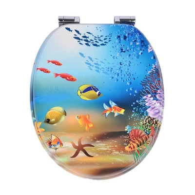 BURAKH 18" UNIVERSAL BAD WC SITZ HOLZ EINFACHE PASSFORM WC SITZ MIT ARMATUREN