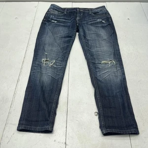 Vigoss Jeans Womens 11 Blue Boyfriend Rolled Up Skinny Distressed Ripped 27 - Picture 1 of 7