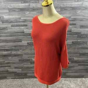 Suéter H&M Basic Para Mujer Rojo Tejido Talla M Pullover Manga Larga Acrílico Algodón - Imagen 1 de 11