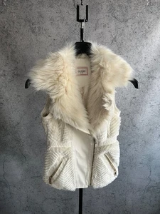 Guess Kunstfell Weste Weiß Y2K Style Damen Gr. S - Bild 1 von 22