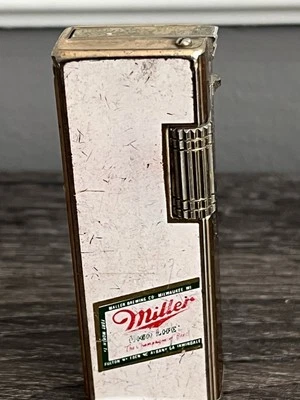 Vintage Miller High Life Side Flicking Lighter Beer Gold Tone Vintage - Image 1 of 4