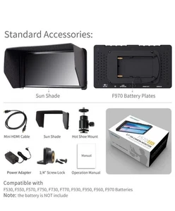 FEELWORLD F570 5.7 inch DSLR Camera Monitor Video Full HD LCD 4K HDMI - NEW - Picture 1 of 4