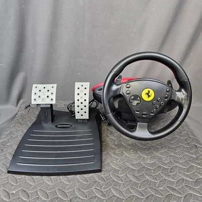 Thrustmaster 360 Modena Steering Wheel & Pedals PS1/PS2 Ferrari Red - Untested - Image 1 of 4