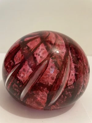 Vintage Large, Hand Blown Ruby Red Gibson Glass Paperweight, Very Unique - Image 1 of 4
