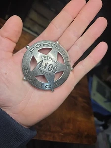 Portland Police Veterans Patrol Badge #4199. Veraltet nicht mehr benutzt. - Bild 1 von 5