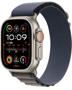 Apple Watch Ultra 2 (GPS+Cellular) 49 mm cassa in titanio robusta con cinturino blu alpino - Foto 1 di 7