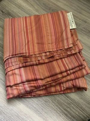 Sábana plana Tommy Hilfiger roja naranja a rayas algodón Queen Italia  Foto 1 de 4