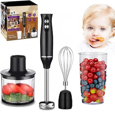 4 in 1 Stabmixer 700W Handmixer Pürierstab Edelstahl Mixstab Hand Blender Set - Bild 1 von 4